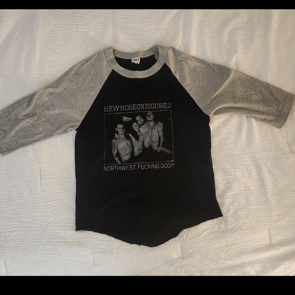 He Whose Ox is Gored Northwest F*cking Doom ringer baseball tee in size Medium
